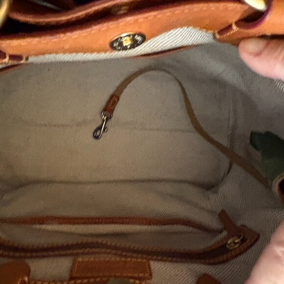 Dooney and Bourke Large Florentine Zip in Saddle - Picture 10 of 11